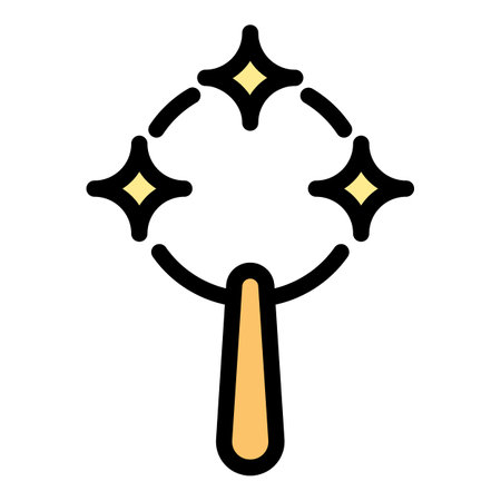 Baby toy rattle icon. Outline baby toy rattle vector icon color flat isolatedのイラスト素材