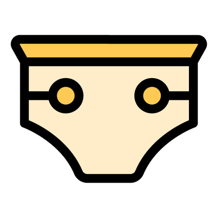 Infant diaper icon. Outline infant diaper vector icon color flat isolatedのイラスト素材