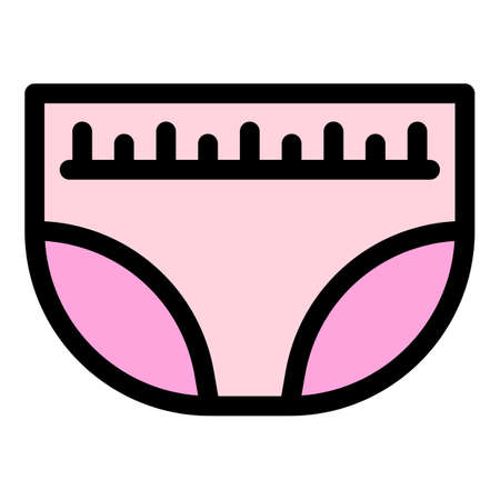 Night diaper icon. Outline night diaper vector icon color flat isolatedのイラスト素材