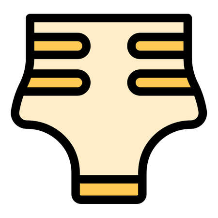 Hygiene nappy icon. Outline hygiene nappy vector icon color flat isolatedのイラスト素材