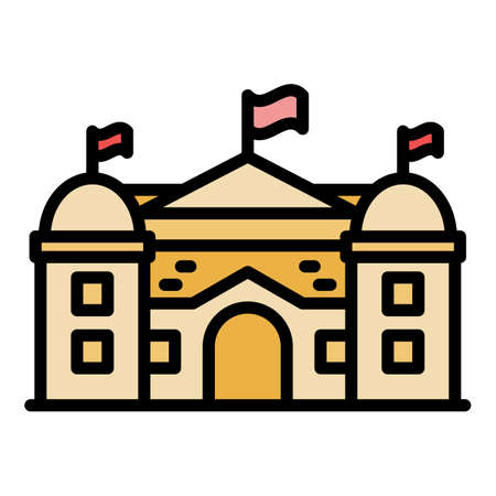 City government icon. Outline city government vector icon color flat isolatedのイラスト素材
