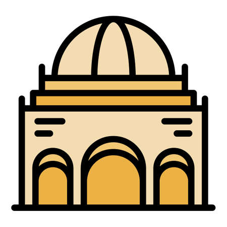 European parliament icon. Outline european parliament vector icon color flat isolatedのイラスト素材