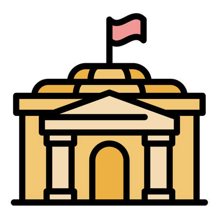 Urban parliament icon. Outline urban parliament vector icon color flat isolatedのイラスト素材