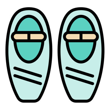Ballet shoes icon. Outline ballet shoes vector icon color flat isolatedのイラスト素材
