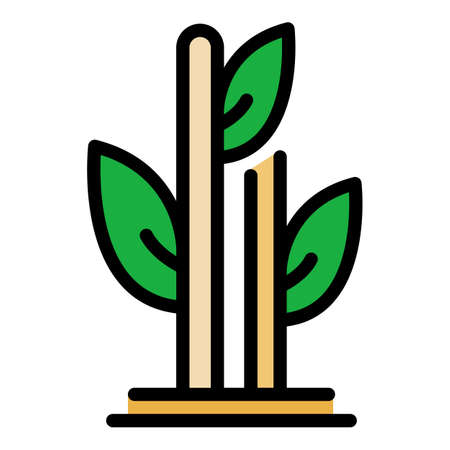 Farm plant icon. Outline farm plant vector icon color flat isolatedのイラスト素材