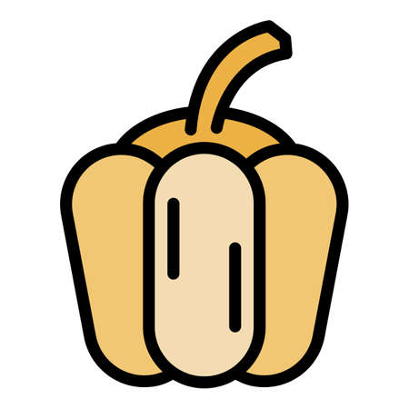 Bell pepper icon. Outline bell pepper vector icon color flat isolatedのイラスト素材