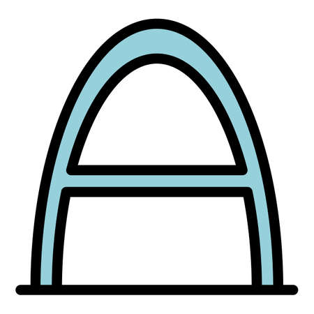 Handicapped walker icon. Outline handicapped walker vector icon color flat isolatedのイラスト素材