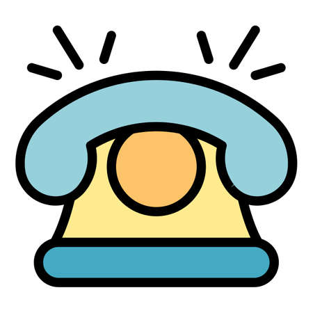 Calling phone icon. Outline calling phone vector icon color flat isolatedのイラスト素材