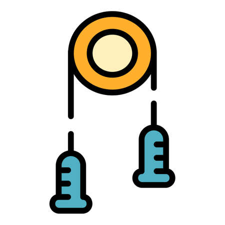 Exercise equipment icon. Outline exercise equipment vector icon color flat isolated