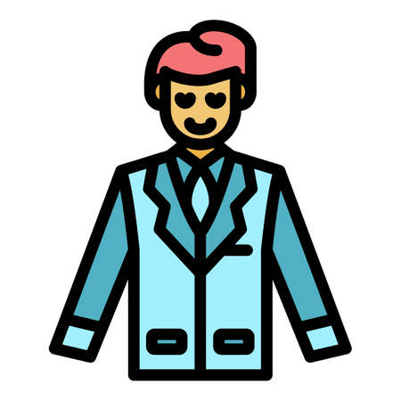 Husband icon. Outline husband vector icon color flat isolatedのイラスト素材