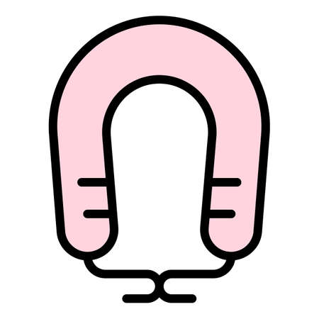 Baby pillow icon. Outline baby pillow vector icon color flat isolatedのイラスト素材