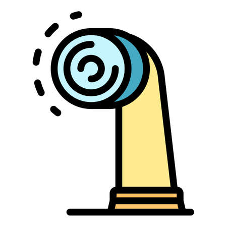 Electric toothbrush round head icon. Outline electric toothbrush round head vector icon color flat isolatedのイラスト素材