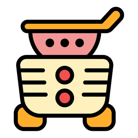 Electric deep fryer icon. Outline electric deep fryer vector icon color flat isolatedのイラスト素材