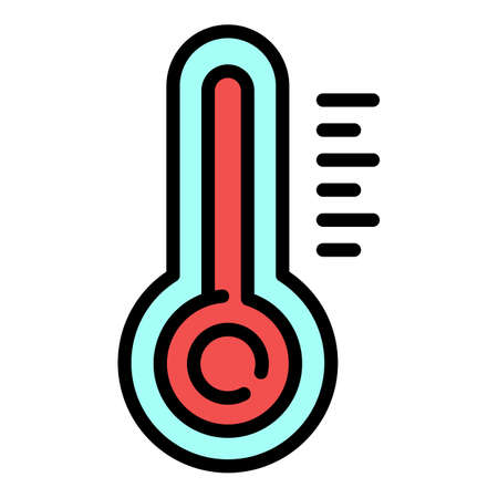 Cooking degree icon. Outline cooking degree vector icon color flat isolatedのイラスト素材