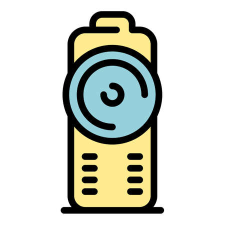 Action camera icon. Outline action camera vector icon color flat isolatedのイラスト素材