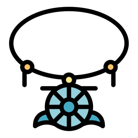 Culture amulet icon. Outline culture amulet vector icon color flat isolatedのイラスト素材