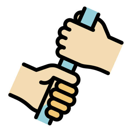 Trust friend help icon. Outline trust friend help vector icon color flat isolatedのイラスト素材