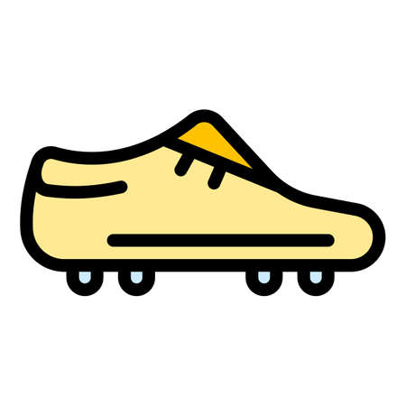 Football boot icon. Outline football boot vector icon color flat isolatedのイラスト素材