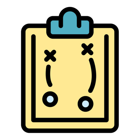 Sport tactical board icon. Outline sport tactical board vector icon color flat isolatedのイラスト素材