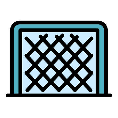 Soccer gate icon. Outline soccer gate vector icon color flat isolatedのイラスト素材
