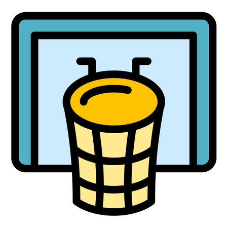 Basketball board icon. Outline basketball board vector icon color flat isolatedのイラスト素材