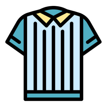 Referee shirt icon. Outline referee shirt vector icon color flat isolatedのイラスト素材