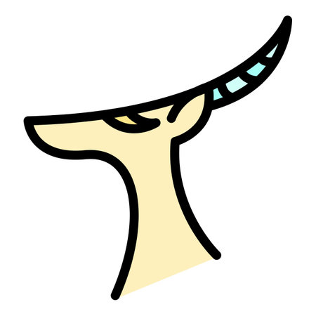 Springbok gazelle icon. Outline springbok gazelle vector icon color flat isolatedのイラスト素材