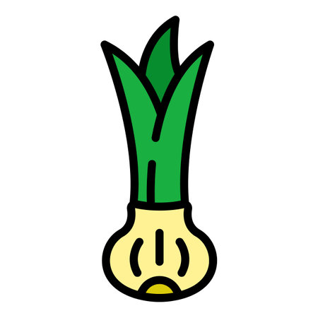 Asia chives icon. Outline asia chives vector icon color flat isolatedのイラスト素材