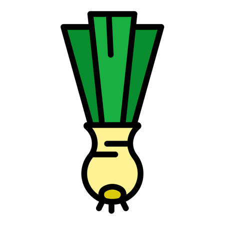 Garden chives icon. Outline garden chives vector icon color flat isolatedのイラスト素材