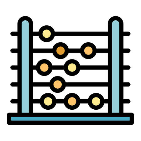 Education abacus icon. Outline education abacus vector icon color flat isolatedのイラスト素材