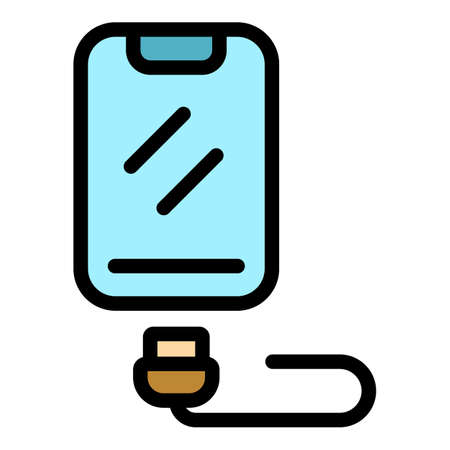 Gadget charger icon. Outline gadget charger vector icon color flat isolatedのイラスト素材