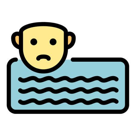 Text product review icon. Outline text product review vector icon color flat isolatedのイラスト素材