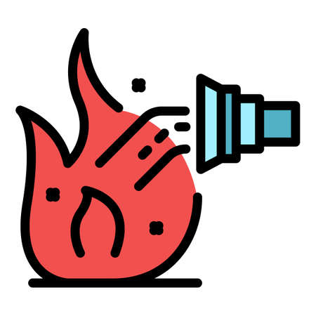 Fireman rescuer icon. Outline fireman rescuer vector icon color flat isolatedのイラスト素材