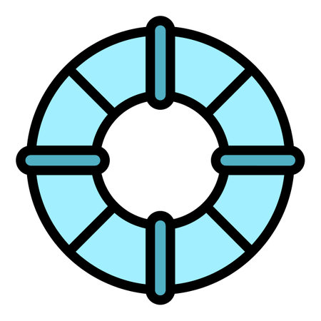 Ship life buoy icon. Outline ship life buoy vector icon color flat isolatedのイラスト素材
