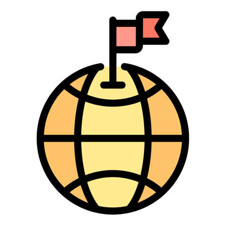 Global adaptation icon. Outline global adaptation vector icon color flat isolatedのイラスト素材