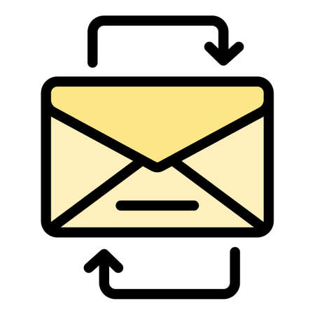 Change mail request icon. Outline change mail request vector icon color flat isolatedのイラスト素材