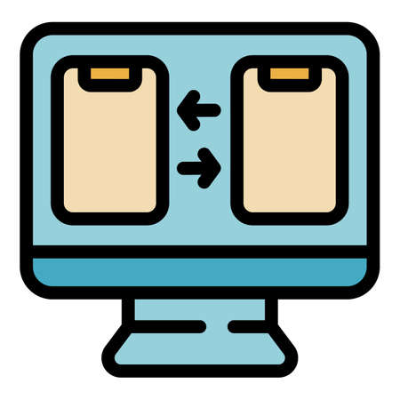 Smartphone comparison icon. Outline smartphone comparison vector icon color flat isolatedのイラスト素材