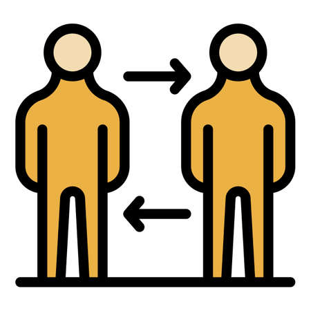 Manager comparison icon. Outline manager comparison vector icon color flat isolatedのイラスト素材