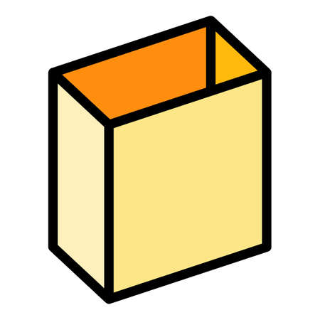 Square box icon. Outline square box vector icon color flat isolatedのイラスト素材
