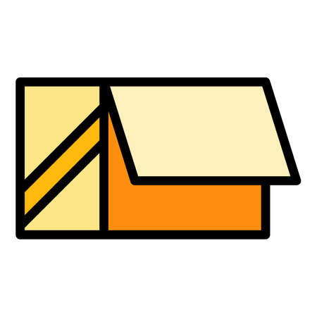 Carton box icon. Outline carton box vector icon color flat isolatedのイラスト素材