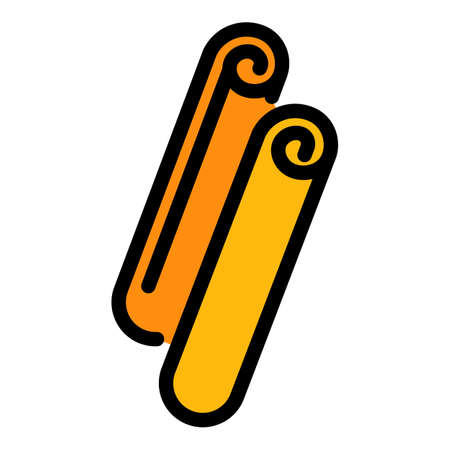 Food sticks cinnamon icon. Outline food sticks cinnamon vector icon color flat isolatedのイラスト素材