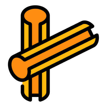 Fresh cinnamon sticks icon. Outline fresh cinnamon sticks vector icon color flat isolatedのイラスト素材