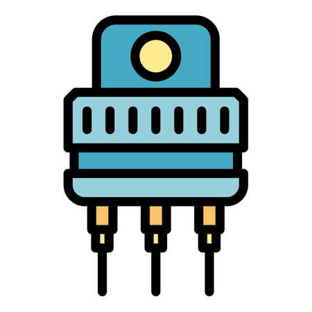 Electrical voltage regulator icon. Outline electrical voltage regulator vector icon color flat isolatedのイラスト素材