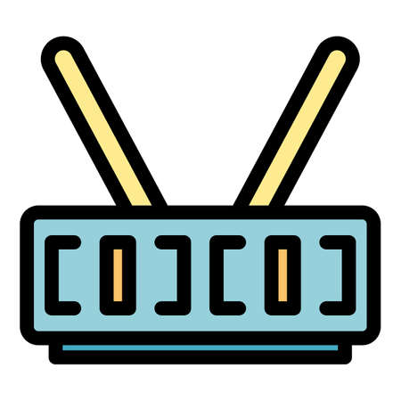 Internet modem icon. Outline internet modem vector icon color flat isolatedのイラスト素材