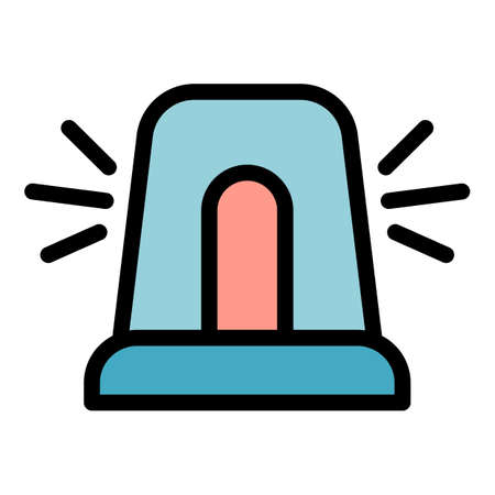 Medical siren icon. Outline medical siren vector icon color flat isolatedのイラスト素材