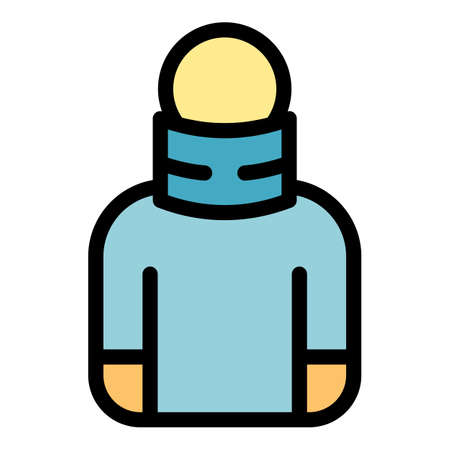 Neck trauma icon. Outline neck trauma vector icon color flat isolatedのイラスト素材