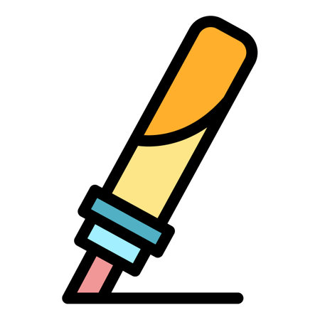 Calligraphy pen icon. Outline calligraphy pen vector icon color flat isolatedのイラスト素材