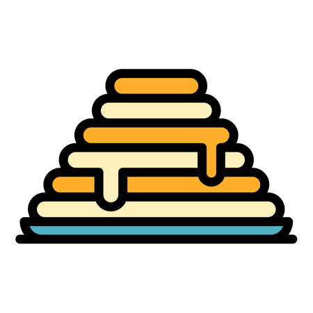 Dessert cake icon. Outline dessert cake vector icon color flat isolatedのイラスト素材