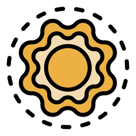 Warming sun icon. Outline warming sun vector icon color flat isolatedのイラスト素材