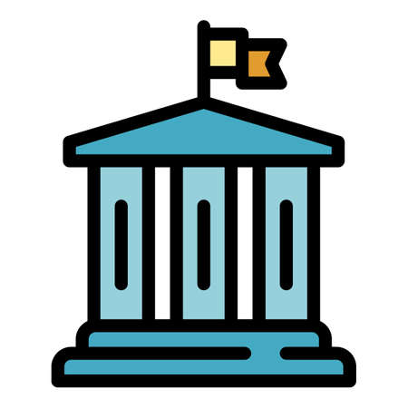 Student university icon. Outline student university vector icon color flat isolatedのイラスト素材